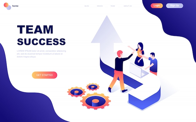 Modern flat design isometric concept of Team Success