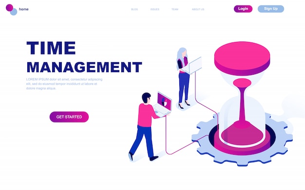 Modern flat design isometric concept of Time Management