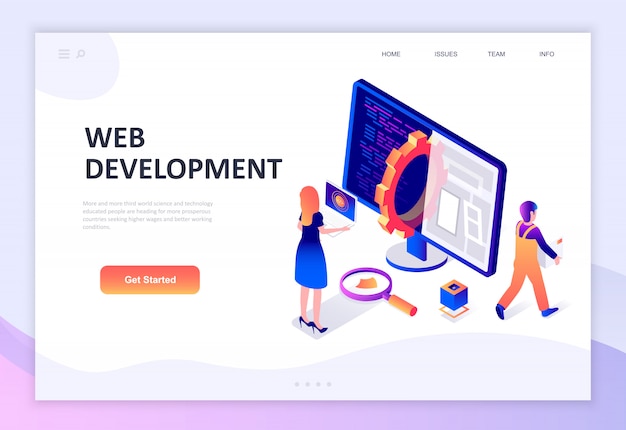 Modern flat design isometric concept of Web Development