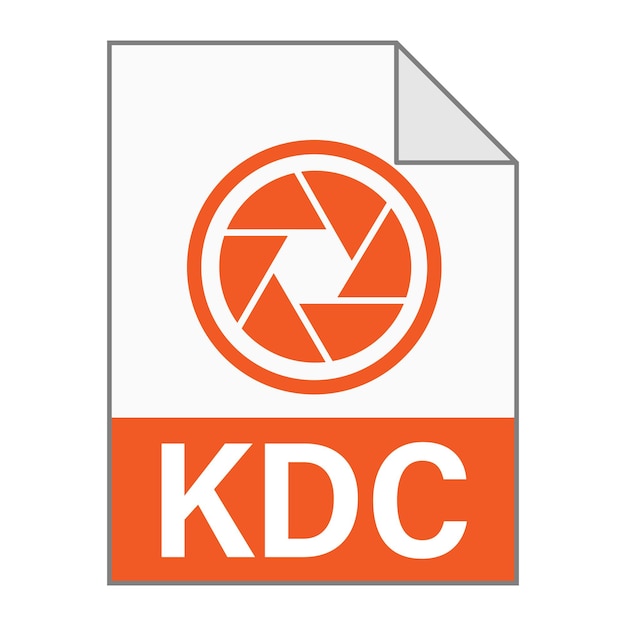 Modern flat design of KDC file icon for web Simple style