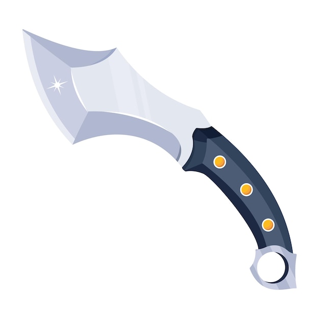 Modern flat design of knife