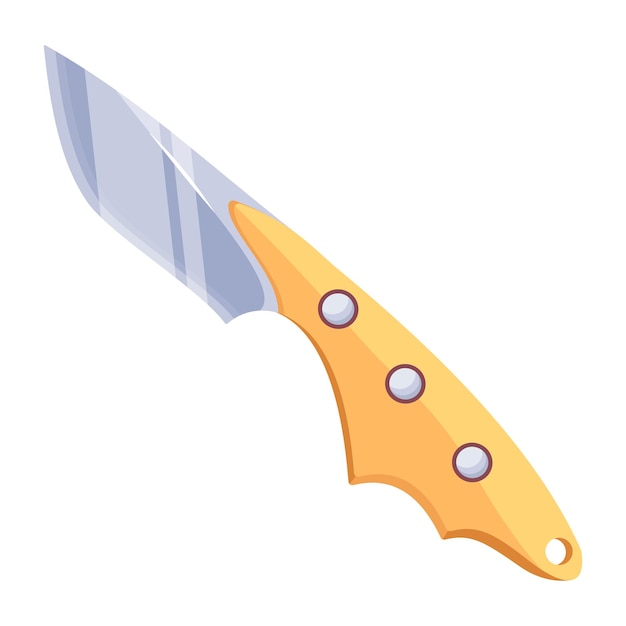 Modern flat design of knife