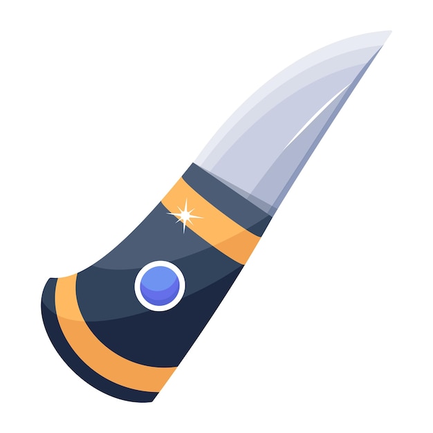 Modern flat design of knife