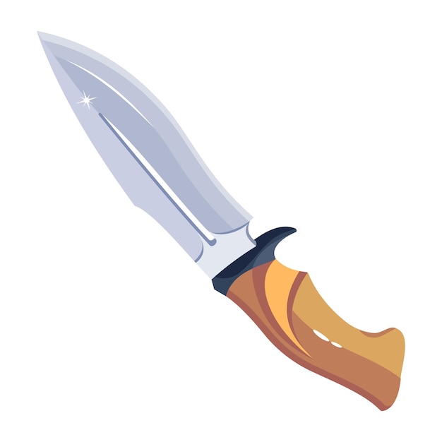 Modern flat design of knife