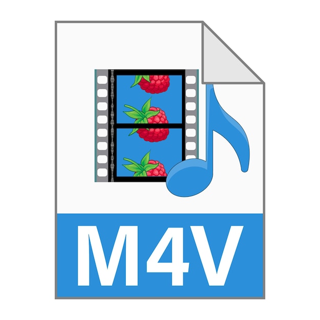 Modern flat design of M4V illustration file icon for web Simple style