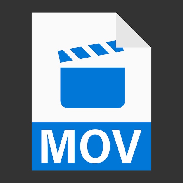 Modern flat design of MOV illustration file icon for web