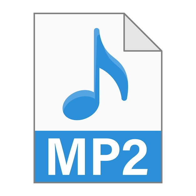 Modern flat design of MP2 file icon for web Simple style