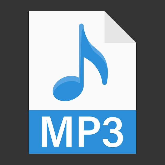 Modern flat design of MP3 file icon for web