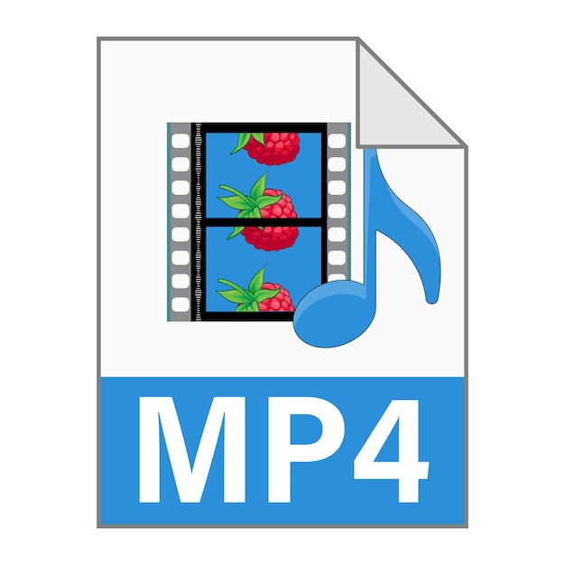 Modern flat design of MP4 illustration file icon for web Simple style