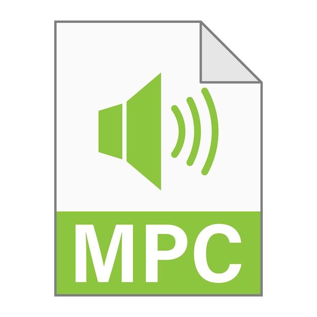 Modern flat design of MPC file icon for web Simple style