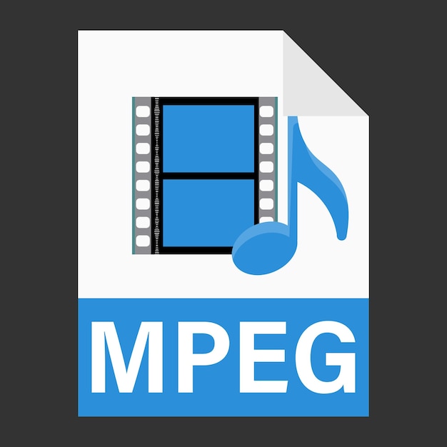 Modern flat design of MPEG illustration file icon for web