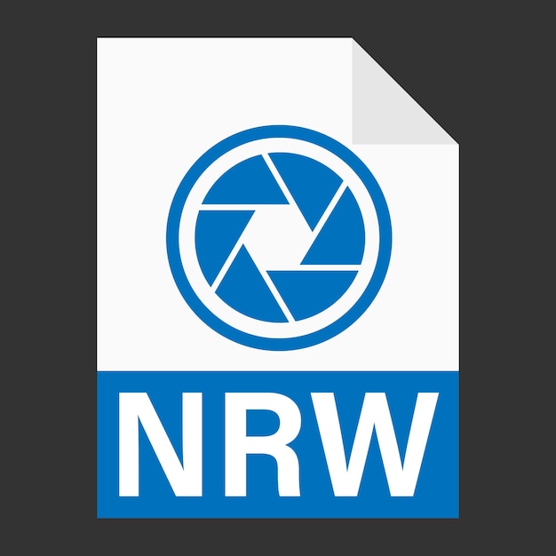 Modern flat design of NRW file icon for web