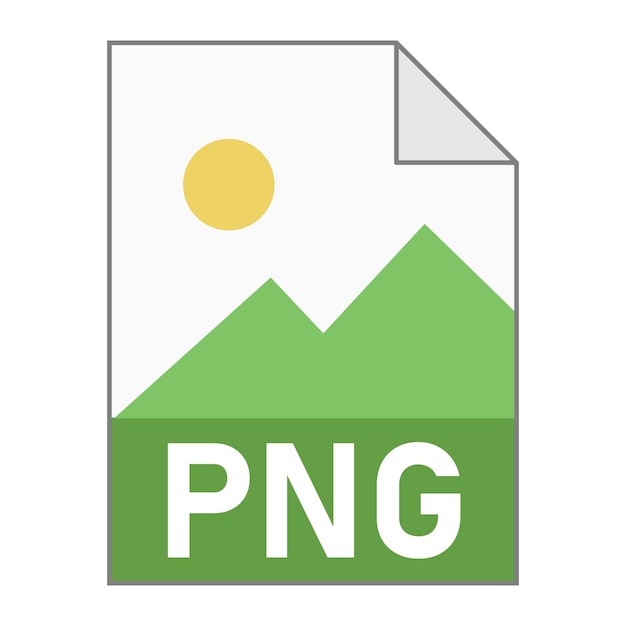 Modern flat design of PNG file icon for web Simple style