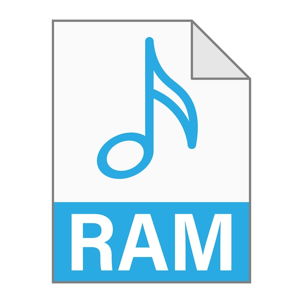 Modern flat design of RAM file icon for web Simple style