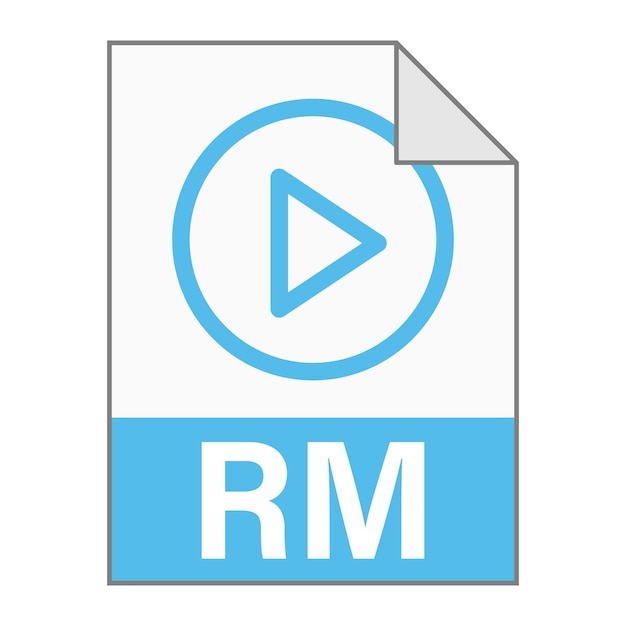 Modern flat design of RM file icon for web Simple style