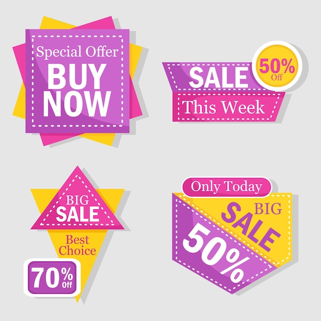 modern flat design sale label collection banner