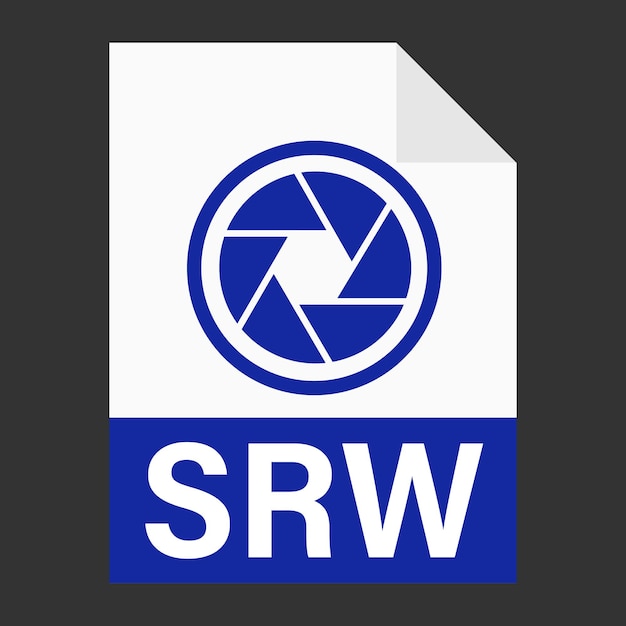 Modern flat design of SRW file icon for web