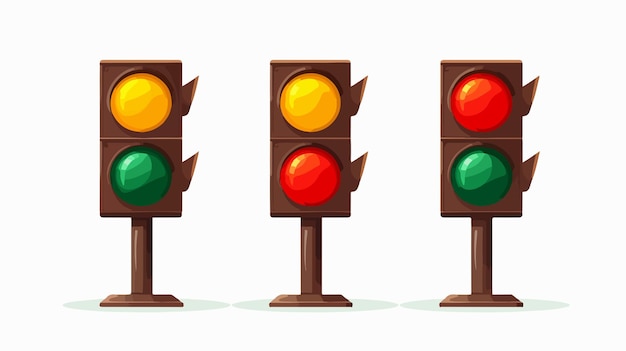 Modern Flat Design Standing Traffic Light Icon