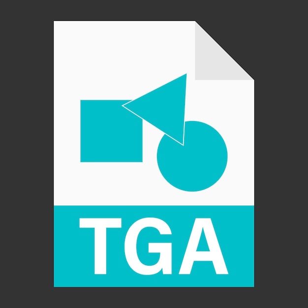 Modern flat design of TGA file icon for web