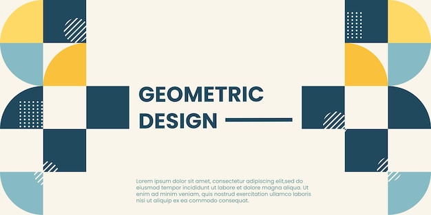 Modern flat geometric shapes background Minimal abstract geometry grid pattern banner presentation