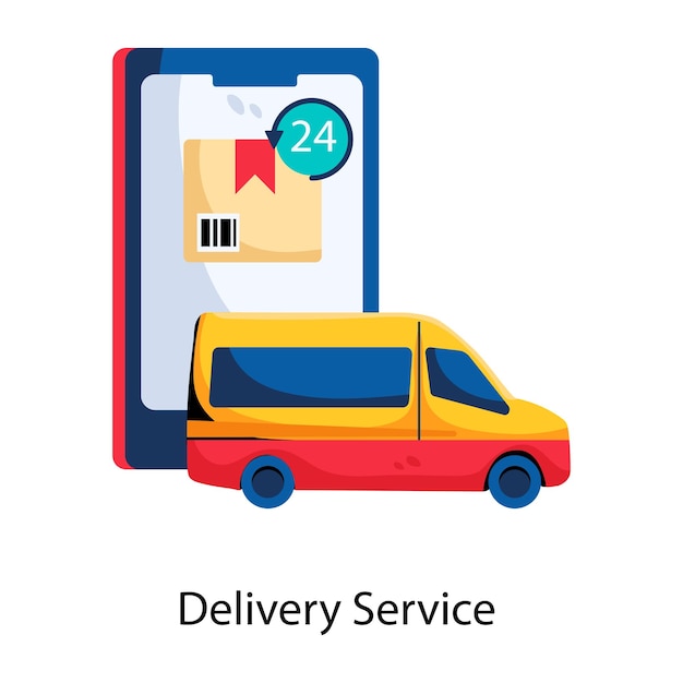 Modern flat icon of delivery service