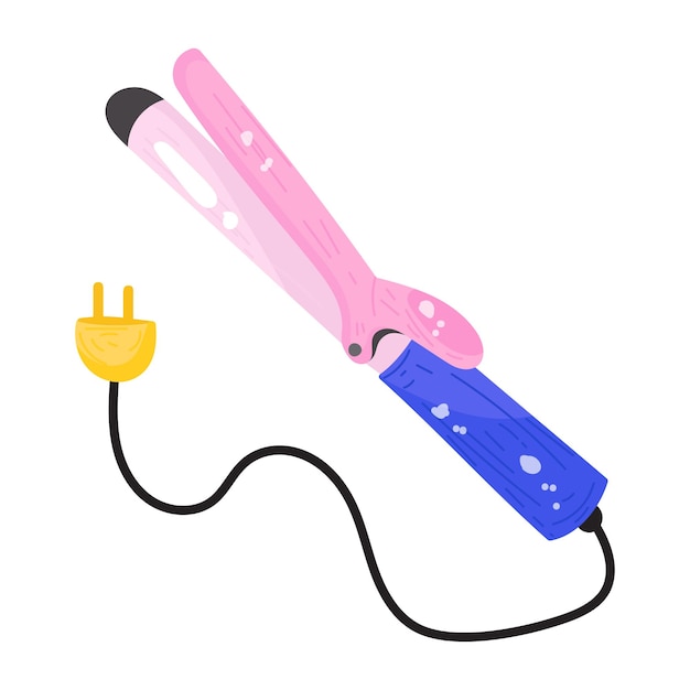 Modern flat icon design of hair curler