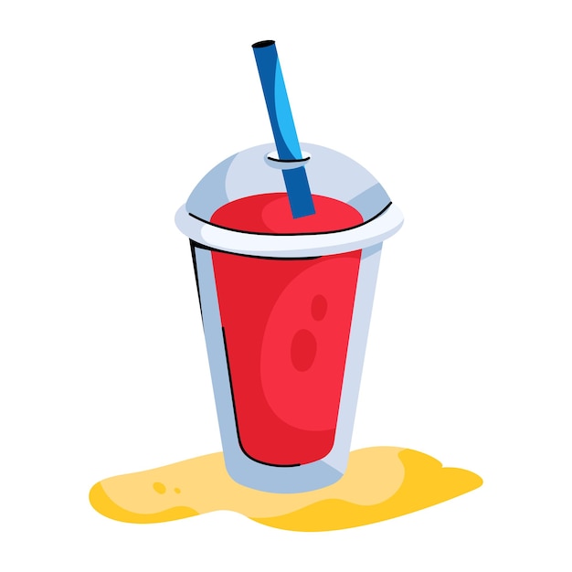 Modern flat icon of takeaway drink