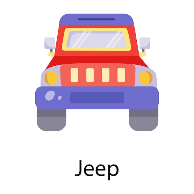 Modern flat icon vector of jeep