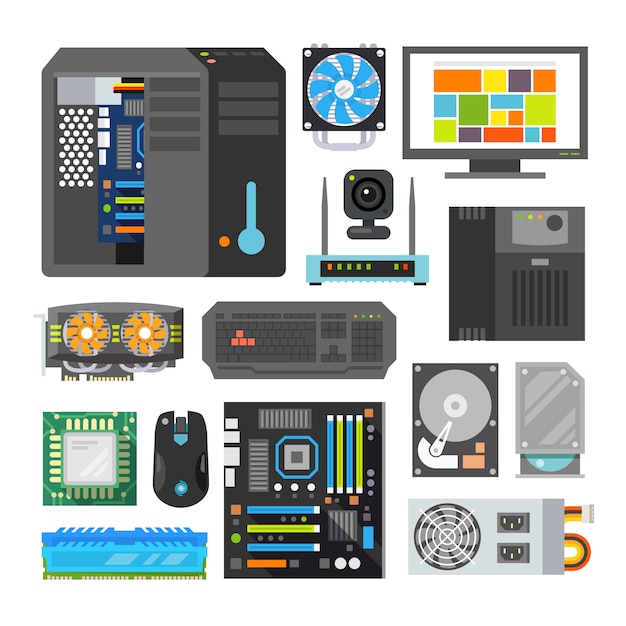 Modern flat icons set.