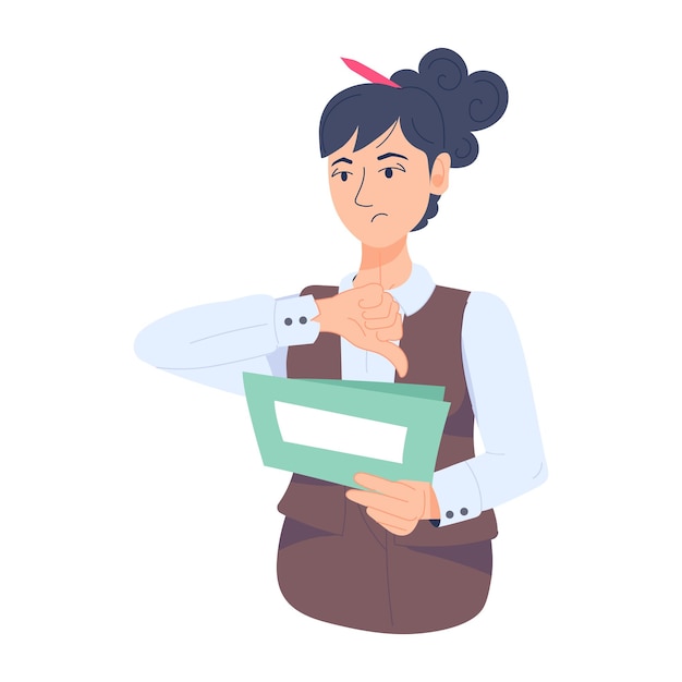 Modern flat illustration of businesswoman