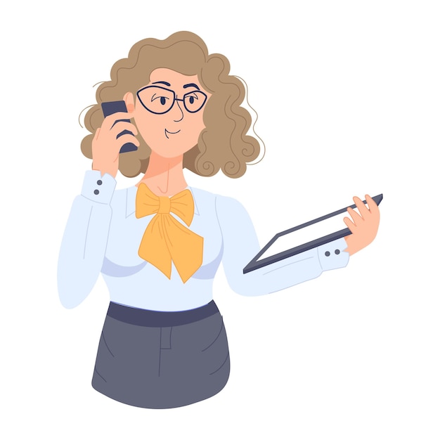 Modern flat illustration of businesswoman