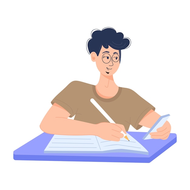 Modern flat illustration of online study