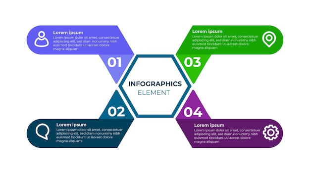 Modern flat infographic design. Four Step Infographic design template.