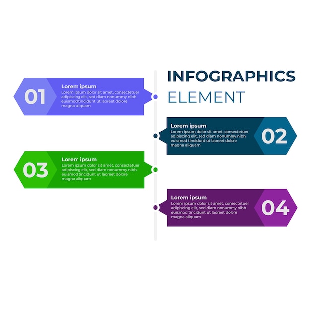 Modern flat infographic design. Four Step Infographic design template.