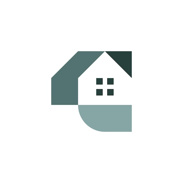 Modern and Flat letter C house building construction logo