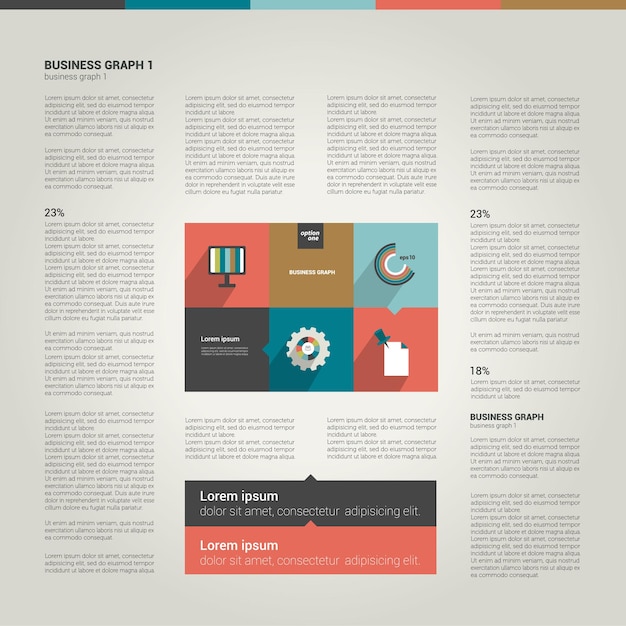 Modern flat page layout with text and chart diagram.