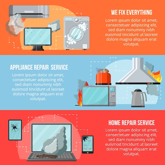 Modern flat repair service concept