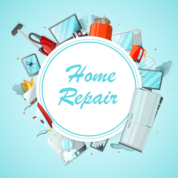 Modern flat repair service concept