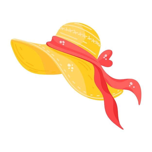 Modern flat sticker icon of beach hat