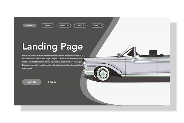 Vector modern flat style car landing page