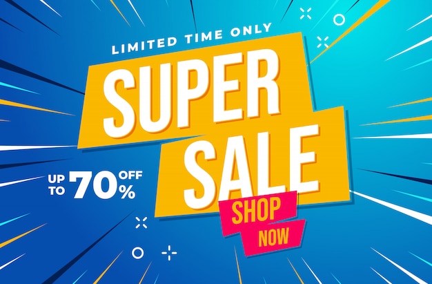 modern flat super sale banner background