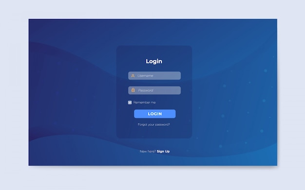 Modern flat web login page templates