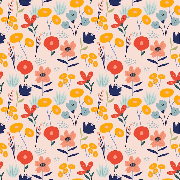 Modern floral seamless pattern