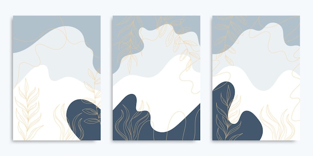 modern fluid colorful posters with abstract shapes