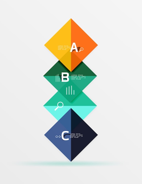 Modern flying square infographic Vector template background for workflow layout diagram number options or web design