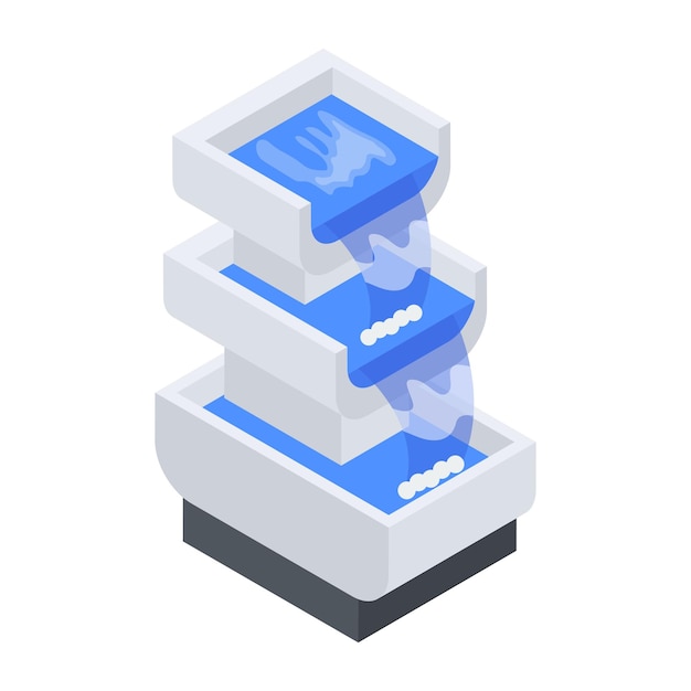 Modern Fountains Isometric Icon