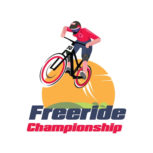 Modern freeride biking championship illustration