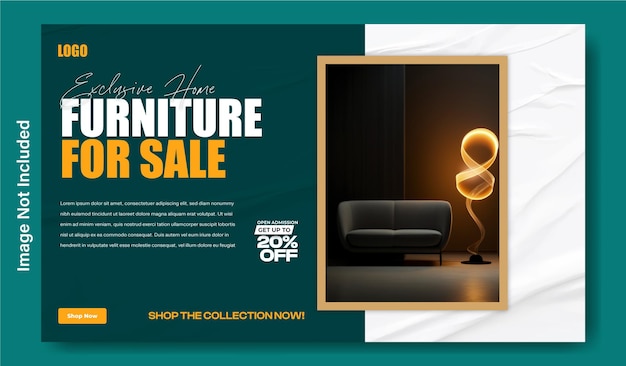 Modern furniture ads web banner template design