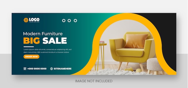 modern furniture big sale facebook cover or social media cover and web banner design