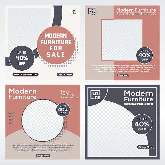 modern furniture collection banner template